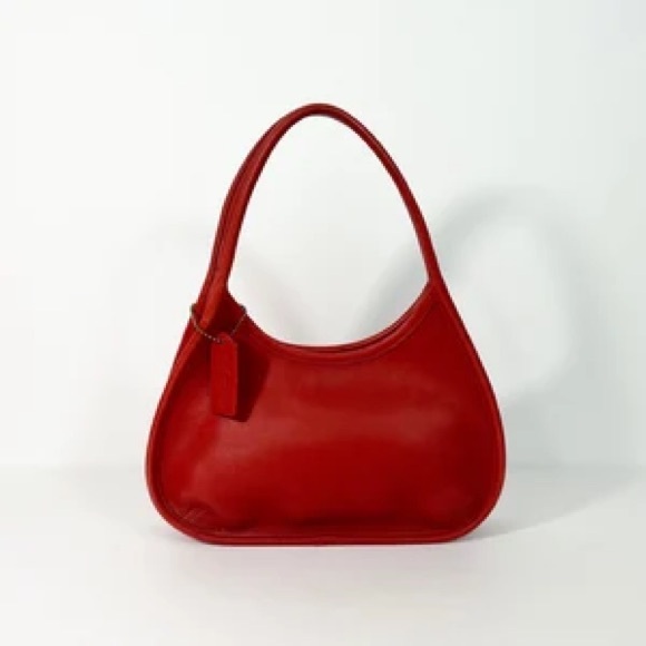 Coach 1998 Ergo Vintage Zipper Small Hobo One Shoulder Purse Bag Red Leather EUC - Picture 1 of 13